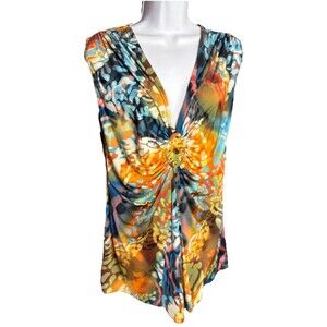 Joseph Ribkoff Tunic Top Women’s Size 12 Multi Color Sleeveless Shirt